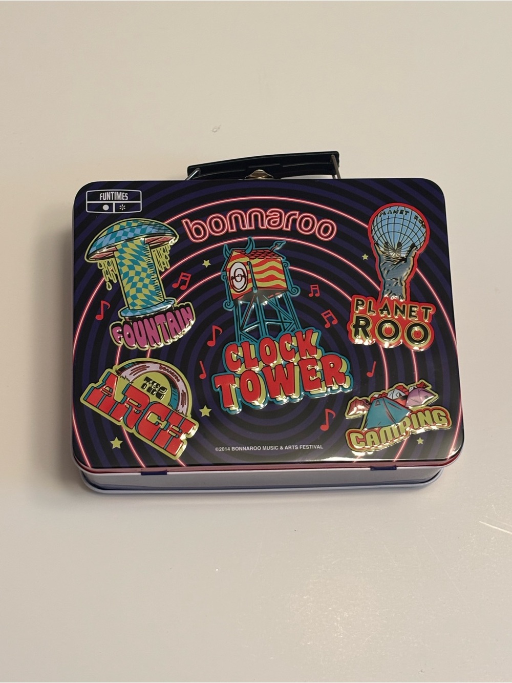 Bonnaroo Music Festival Metal Retro Style Lunchbox 2014 Edition